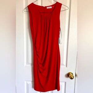 Calvin Klein sleeveless dress red size 4 NWT